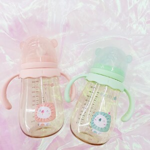 飞乐比奶瓶ppsu带手柄吸管耐摔300ml婴儿大宝宝儿童断奶奶瓶正品