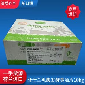 荷兰进口菲仕兰黄油片2kg*5整箱乳酸发酵片状黄油牛角包烘焙原料