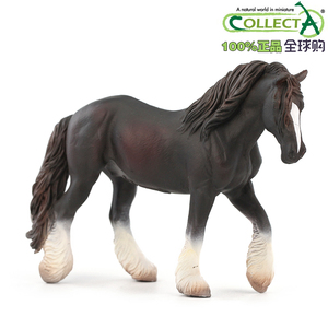 英国CollectA我你他农场仿真动物模型马系列88582夏尔母马-黑色
