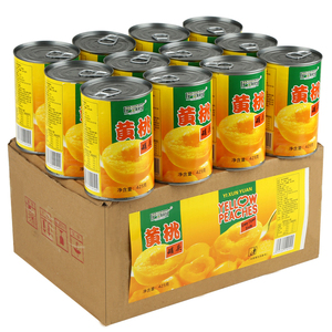 良品铺子黄桃罐头整箱12罐装*425克烘焙专用砀山特产新鲜糖水水果