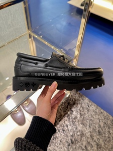 bun兔意大利代购 lv路易威登ranger光滑黑牛皮厚底休闲皮鞋船鞋男