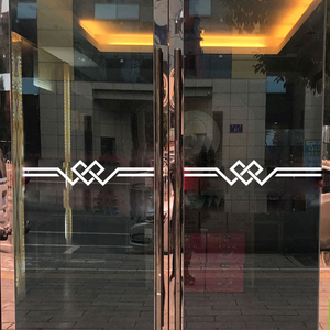 新古典中式腰线防撞玻璃门提示贴纸警示自粘个性装饰橱房阳台门贴