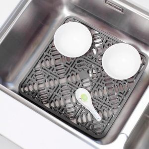 可剪裁厨房水槽硅胶垫保护不锈钢陶瓷防刮伤防滑水槽网硅胶沥水板