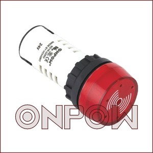 ONPOW中国红波22mm圆形闪光带灯蜂鸣报警器  AD16-22SM 高品质