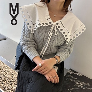 韩国女装miamasvin可拆衣领针织开衫