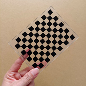 黑白棋盘网方格光学校靶板圆点菲林定制漫反射玻璃非氧化铝标定板