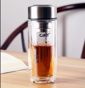 嘉特高硼硅玻璃杯男女学生水杯车载便携泡茶杯过滤保温杯8401-300