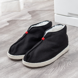 老北京千层底手工棉鞋男女冬季加绒加厚保暖厚底短靴复古汉服棉靴