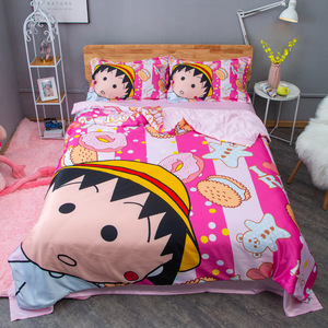 可爱樱桃小丸子空调被夏季卡通夏凉被四件套被芯床单可水洗薄被子