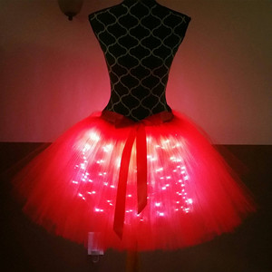 儿童成人亲子母女装圣诞节服装派对电音节发光带灯半身裙tutu长裙