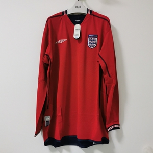 100分正品全新带牌英格兰2002世界杯客场长袖球衣茵宝赞 助