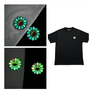 j balvin × takashi murakami村上隆 夜光变色刺绣太阳花短袖t恤