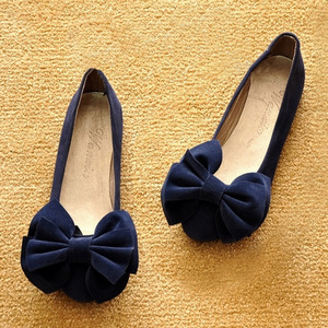 Big size Students bowknot single flat shoes 34-43 平底女单鞋