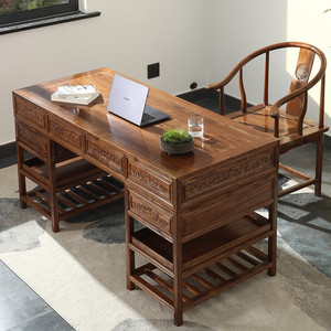 书法台书画桌实木原木家用