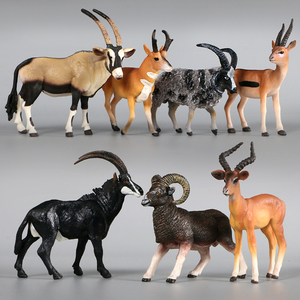 儿童仿真模型野生动物实心玩具男女礼物北美叉角羚长角羚羊摆件