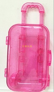 18CM娃娃旅行日用品玩具配件帽拉杆旅游箱 电脑背包透明拉箱47.5g
