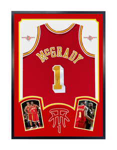 tmac麦迪亲笔签名球衣 火箭队1号番茄炒蛋复古 带sa证书