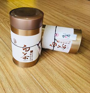 黄金芽安吉白茶西湖龙井茶叶空罐二两100g空包装罐圆铁盒圆罐子
