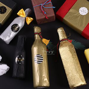 包装纸 黑金银彩色雪梨纸 红酒酒瓶包装 轻薄软礼物纸 17克拷贝纸
