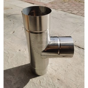 定制加厚304不锈钢三通接头烤火炉烟筒无缝排烟壁炉三通接头配件