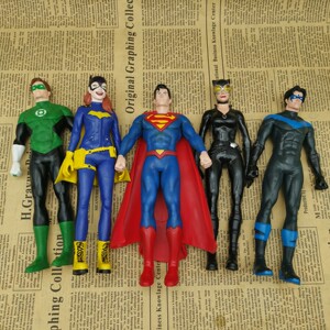 正版散货 美系漫威dc英雄 超人猫女绿灯侠罗宾橡胶铁线人偶摆件