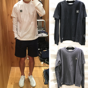 香港潮店 CHOCOOLATE 男装 简约舒适纯棉假两件拼接长袖T恤 1312