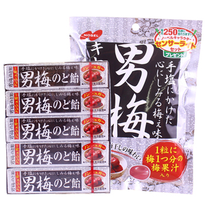 日本进口网红糖果NOBEL诺贝尔 男梅紫苏梅子味润喉糖整盒休闲零食