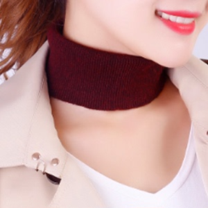 秋冬新款韩版羊绒小围巾护颈保暖围脖女套头针织脖套高弹头巾发带