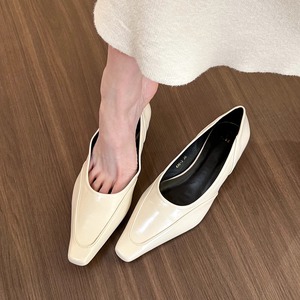 香港真皮超软百搭仙女法式白色软皮浅口单鞋女2024新款平跟平底鞋