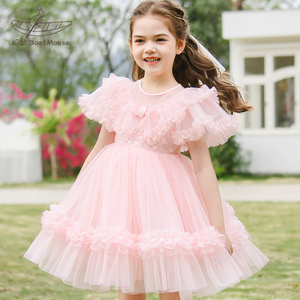 船鼠小女孩连衣裙童装女童公主裙儿童裙子粉色纱裙新款女宝宝夏装