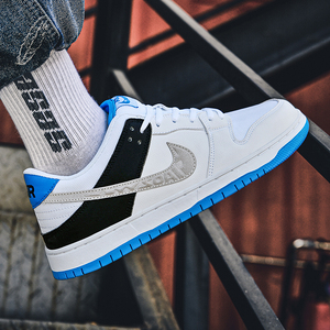 aj男鞋正品官网极光蓝低帮鞋透气青春潮流aj1女鞋莆田货正版潮鞋
