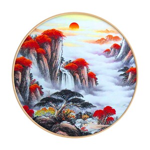 旭日东升十字绣客厅