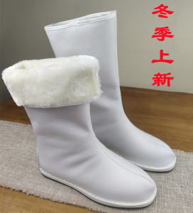 冬天加棉古装古代风cos汉服戏曲男女内增高棉鞋婚鞋官兵道具皂鞋