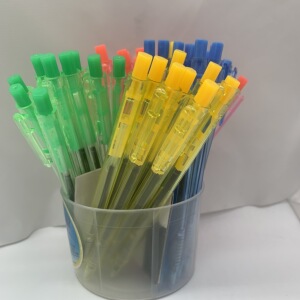 小豆芽圆珠笔蓝色笔芯按压式60支桶装