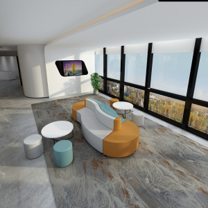 创意s型办公沙发休息会客大厅商场前台接待处特色双靠背早教学校