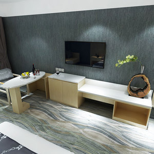 酒店宾馆豪华客房连体电脑桌写字台储物柜 公寓电视柜喷漆可定制