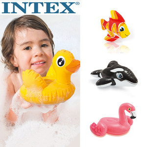 INTEX可爱动物洗澡玩具宝宝趣味水中游泳充气玩具儿童陪伴玩具