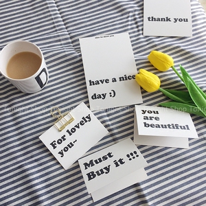 ins简约北欧风字母折叠迷你小卡片chic冷淡风自制款小礼物