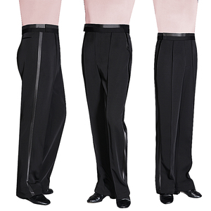 拉丁舞裤男士成人交谊舞裤舞蹈裤练功摩登长裤子国标舞标准裤男式