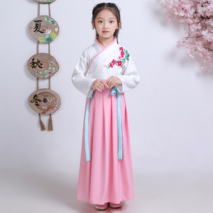 儿童古装女复古代汉服童装中国风女童日常汉服表演出服装秋冬款式