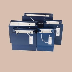 手提袋定制蓝色匠心包装袋纸质礼品袋子礼品袋手拎袋大号牛皮纸袋