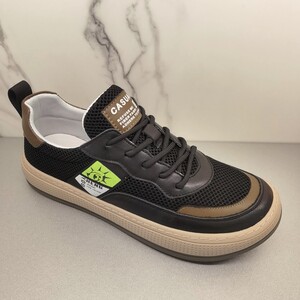 贵族精品男鞋第六感品牌欧洲夏季爆款皮配网简约休闲男潮鞋