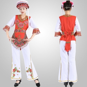 四件套白族女装女 绣花围腰金花服饰 少数民族服装大理白族火把节
