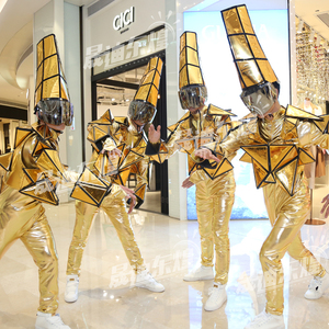 晟迪东煌 金色卫兵 机器人舞蹈演出服装 舞台创意节目道具表演