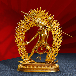 三漫陀卡雀佛母23cm铜錾刻西藏那洛空行母卡雀玛佛母居家佛像摆件