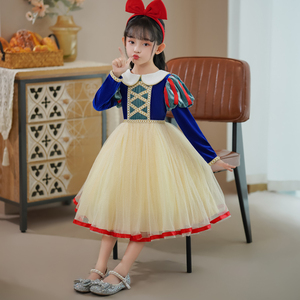 元旦女童白雪公主连衣裙纯棉儿童迪士尼礼服幼儿园cosplay纱裙