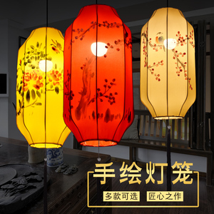 灯笼中式布艺中国风花瓶彩色街道景区餐厅饭店商场婚礼挂装饰灯笼