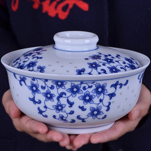 面碗带盖子汤碗大碗陶瓷圆形大号创意中式复古景德镇陶瓷青花瓷碗