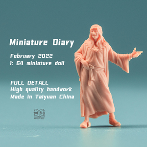 1/64埃及导游创意微缩人偶模型手办场景沙盘微拍小人摄影手涂白模