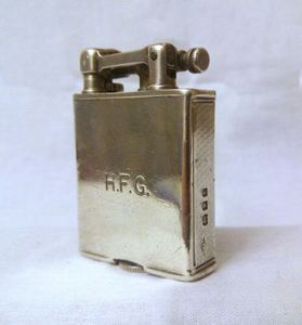 特价 整体纯银走狮标30年登喜路dunhill帕克parker古董煤油打火机